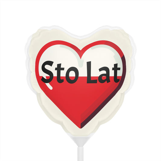 Sto Lat Balloon (Round and Heart-shaped), 6" Polish Flag Heart