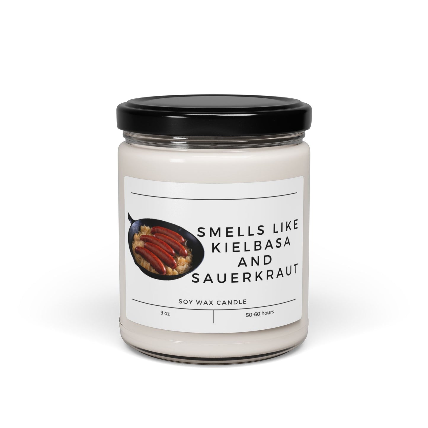 Smells Like Kielbasa and Sauerkraut Funny Polish Scented Soy Candle, 9oz Polska Ukrainian Pierogi