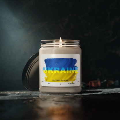 Ukraine Flag Scented Soy Candle, 9oz Ukrainian