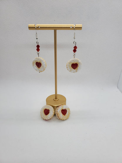 linzer cookie earrings