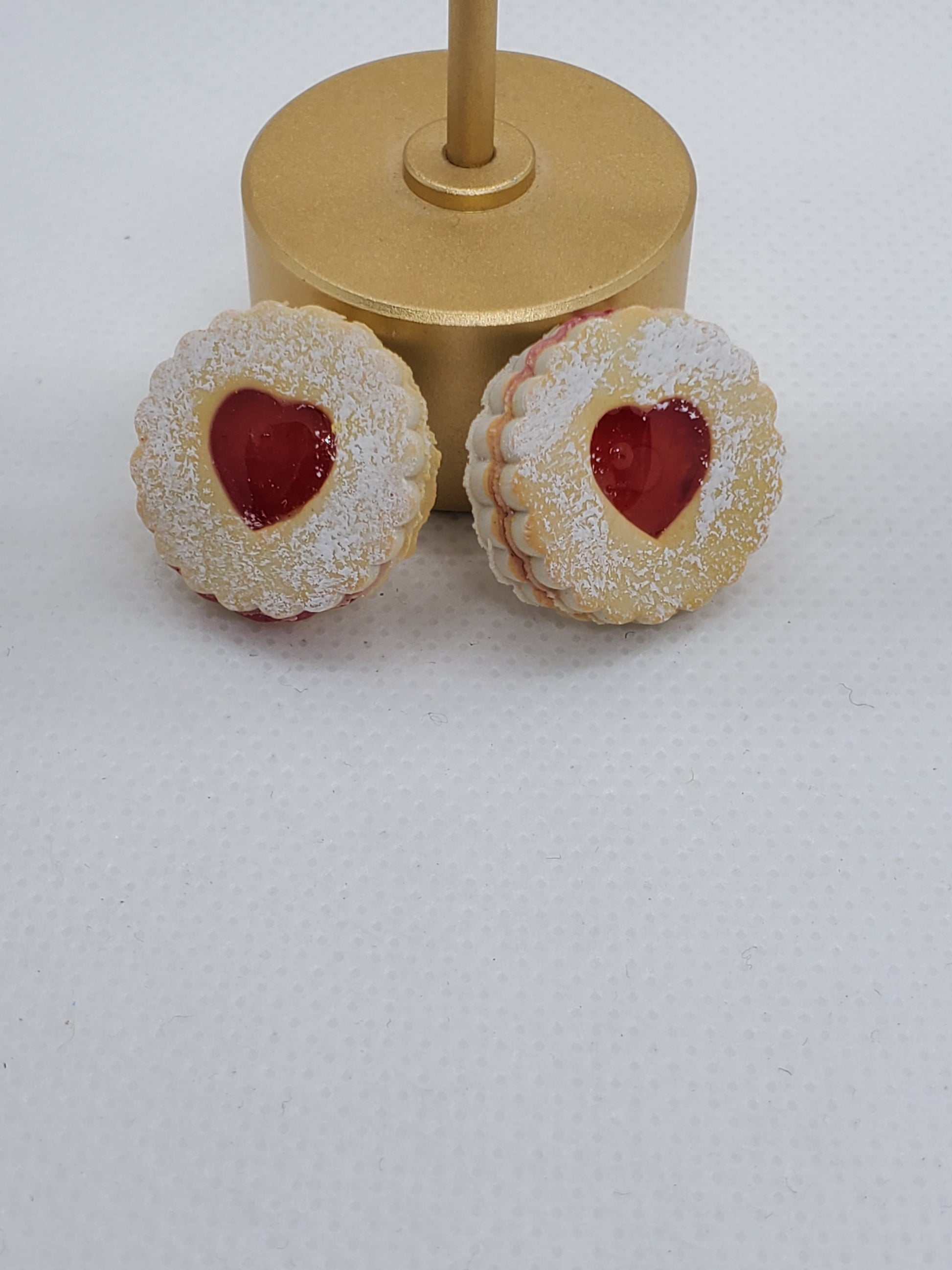 pierced earrings linzer cookie