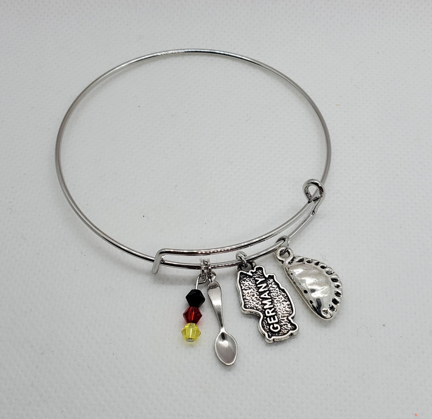 up close of Germany charm bracelet