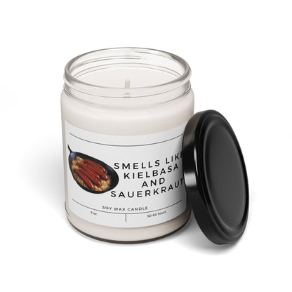 Smells Like Kielbasa and Sauerkraut Funny Polish Scented Soy Candle, 9oz Polska Ukrainian Pierogi