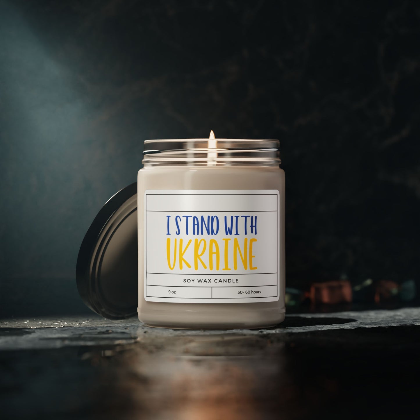 I Stand With Ukraine Scented Soy Candle , 9oz  Ukrainian