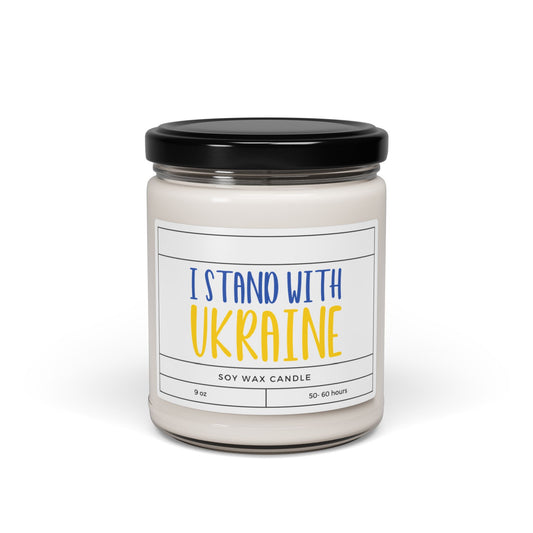 I Stand With Ukraine Scented Soy Candle , 9oz  Ukrainian