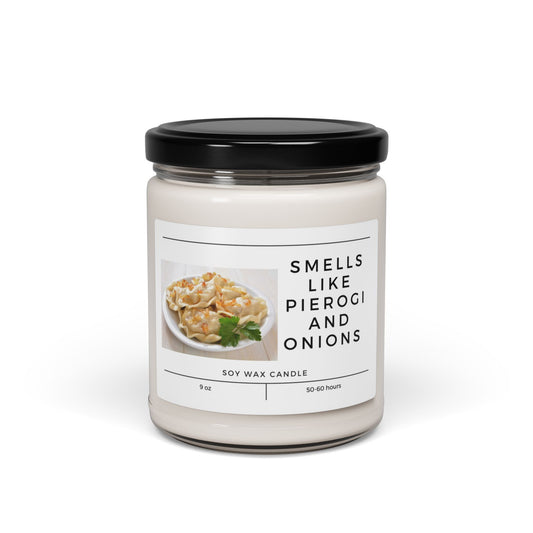 Smells Like Pierogi and Onions Funny Polish Scented Soy Candle, 9oz Polska Ukrainian Pierogi